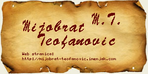 Mijobrat Teofanović vizit kartica